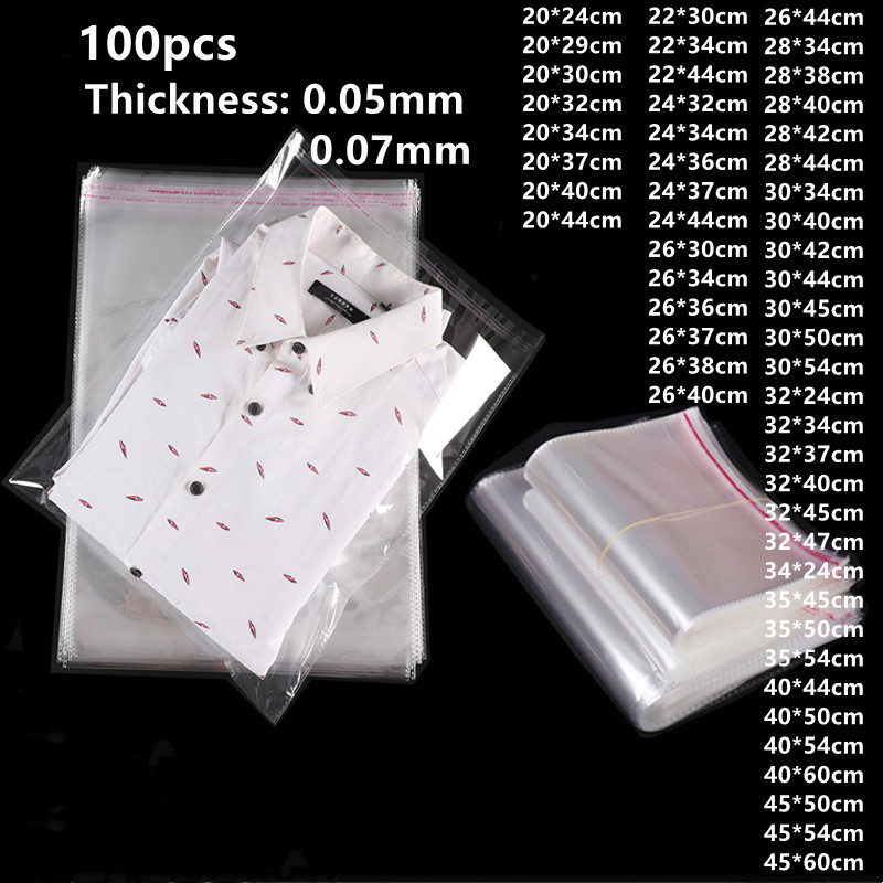 Cellophane Wrap Clear - キャンディーやキャンディー用の透明なプラスチックバッグ,食品包装,衣類,靴,防水,100個。