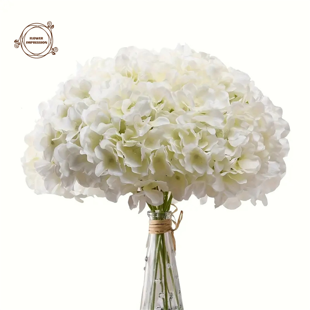 Florist Supply Bulk - 茎付き人工アジサイの花の頭,結婚披露宴の装飾,家の装飾,シルクの花束,部屋の装飾,10個