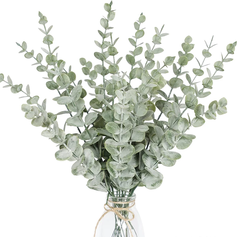Florist Supply Bulk - 10 個 38 センチメートルユーカリの茎人工ユーカリの葉家庭用花花束センターピース結婚式の装飾クリスマスの装飾