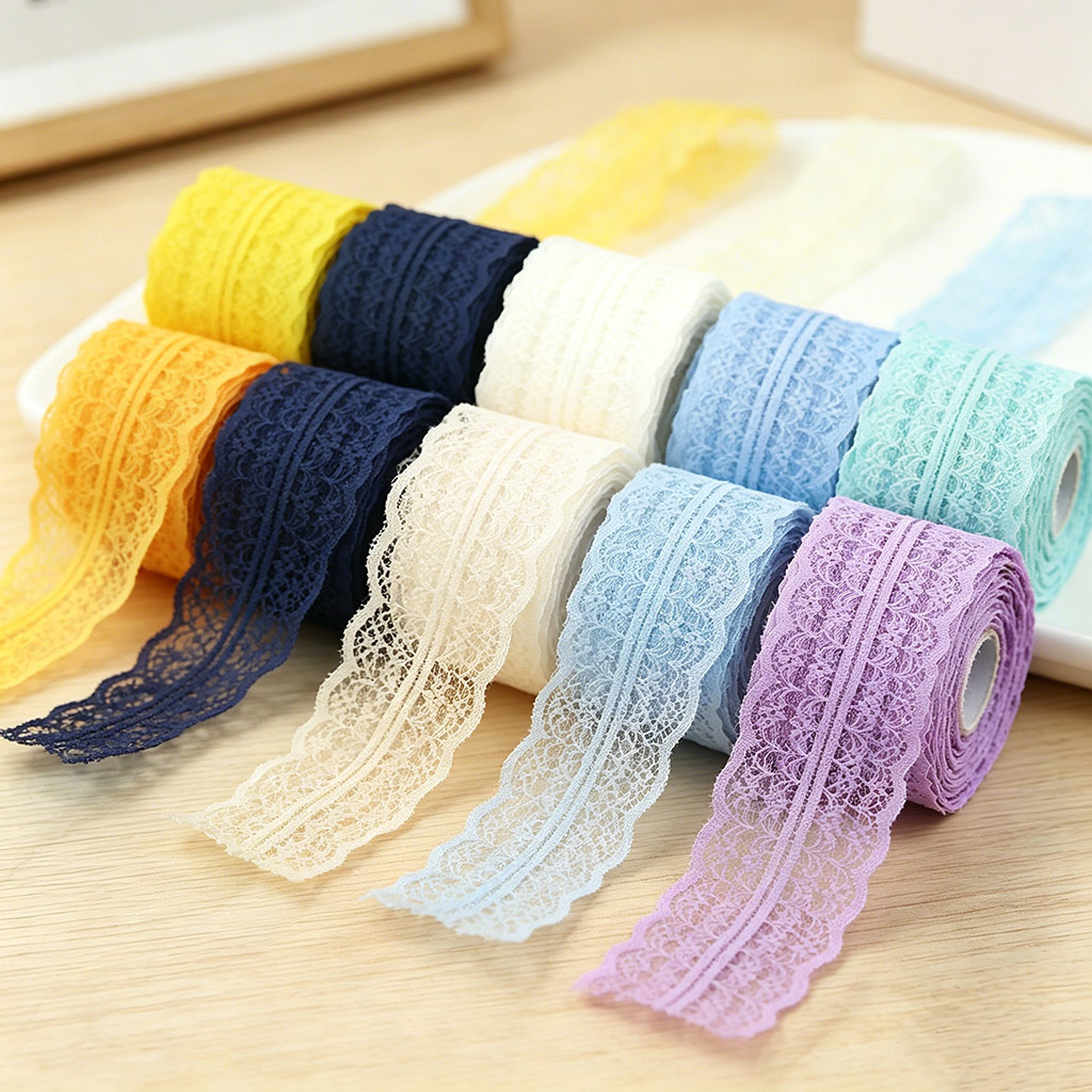 Ribbon Organza Roll - (5ヤード/ロール) 45mm ホワイトレース生地 ウェビング装飾 美しいギフト包装資材
