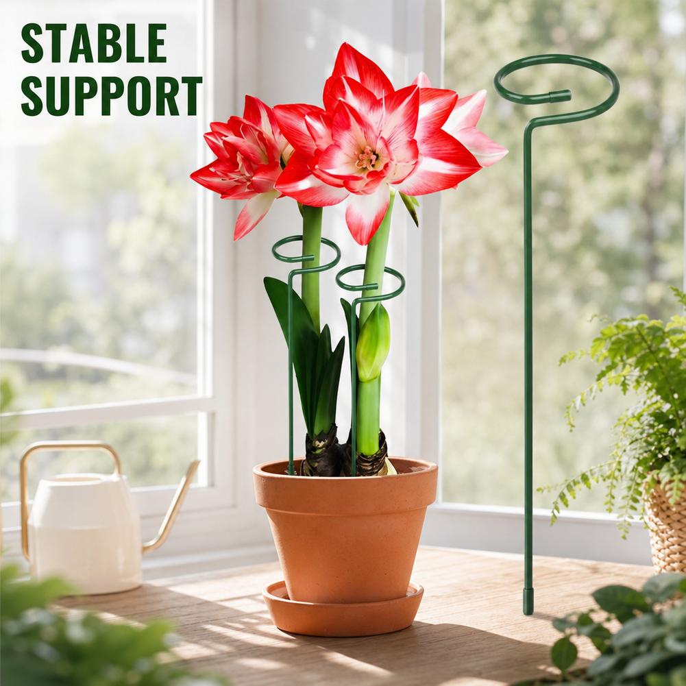 Florist Supply Bulk - 金属製植物支柱、庭の花茎用クライミングステーク、防錆、落下防止ホルダー、鉢植え用トレリス、再利用可能なツール