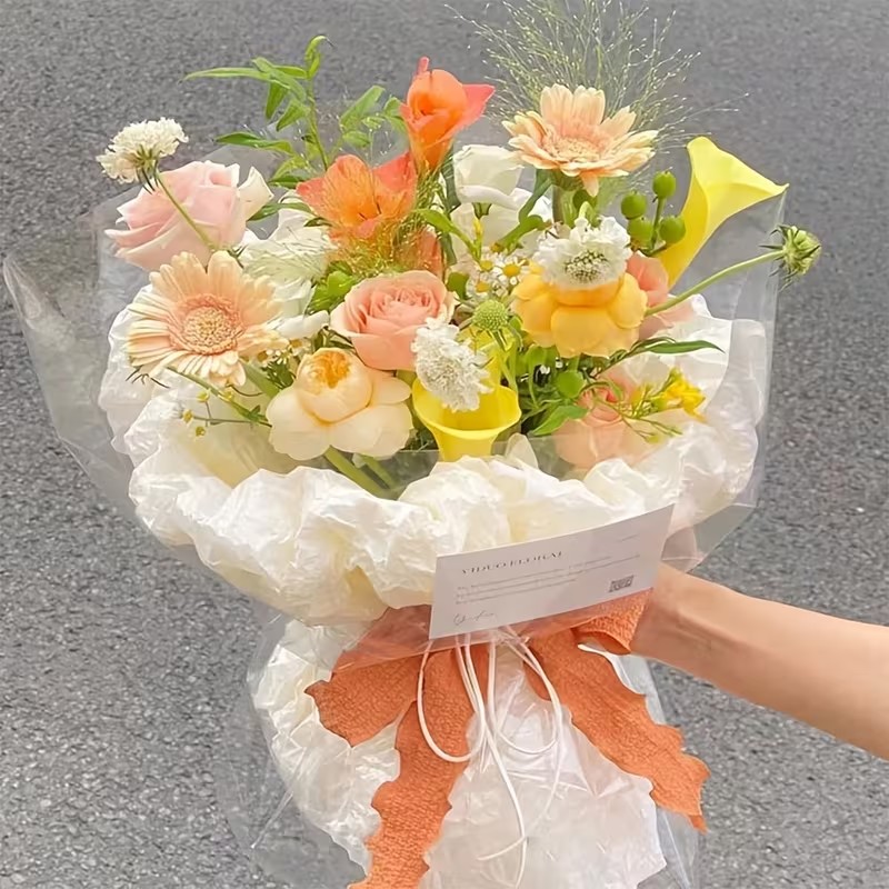 Cellophane Wrap Clear - 1/2pc クリアセロファンラップロール - ギフトバスケット、花束、フラワーアレンジメント、テーブルデコレーション用の透明プラスチックラップ
