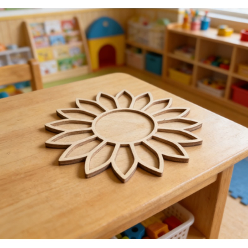 Flower Supplies - ひまわり木製モザイクトレイ、30センチ未完成の花柄木製フレーム、サンクラフトベース、DIYモザイクトレイ、木工クラフト用品