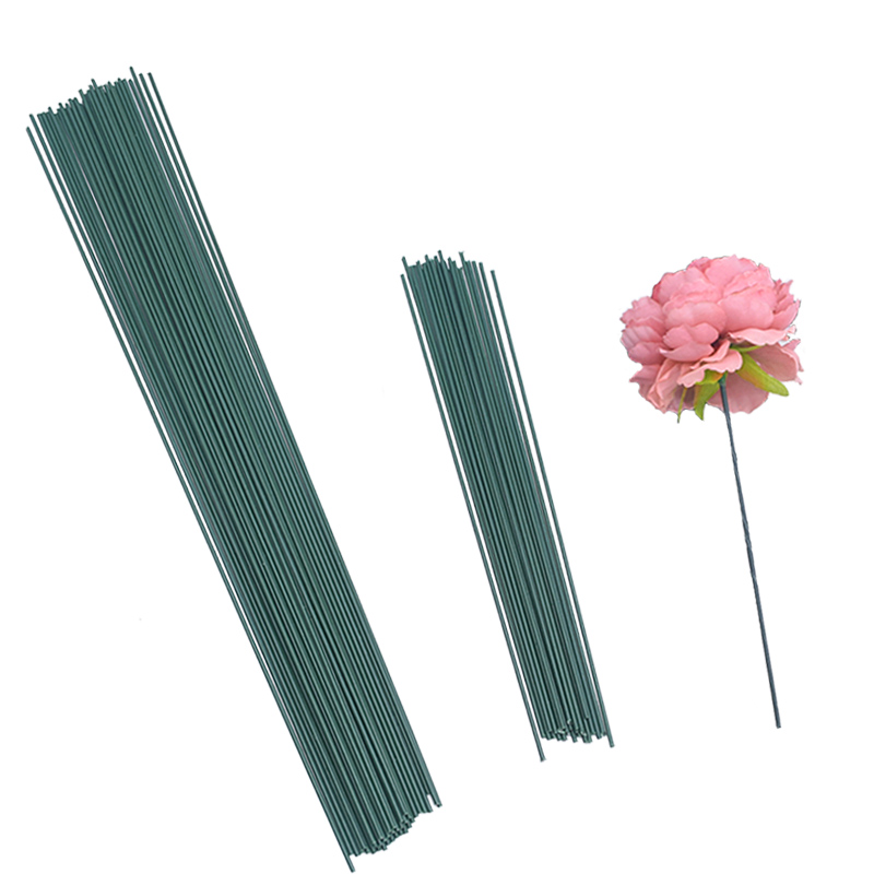 Florist Supply Bulk - 20個15/25/40センチメートル人工グリーン花茎diy花材手作りワイヤステムaccessoies結婚式ホームデコレーション