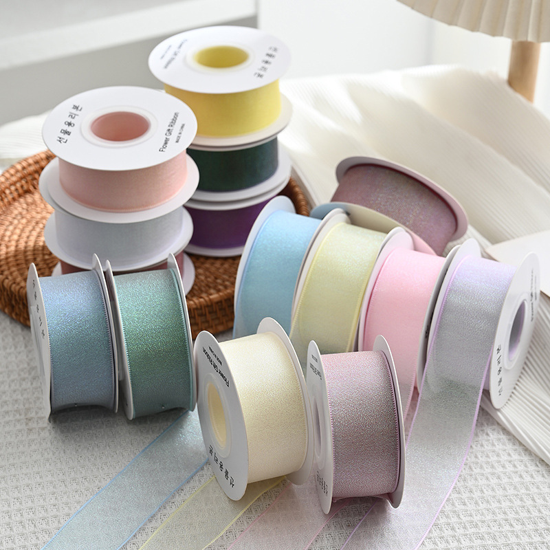 Ribbon Organza Roll - カラフルなオーガンザリボン,日曜大工のギフトボックス,包装材料,結婚披露宴のベーキングケーキ,4cm, 10ヤード
