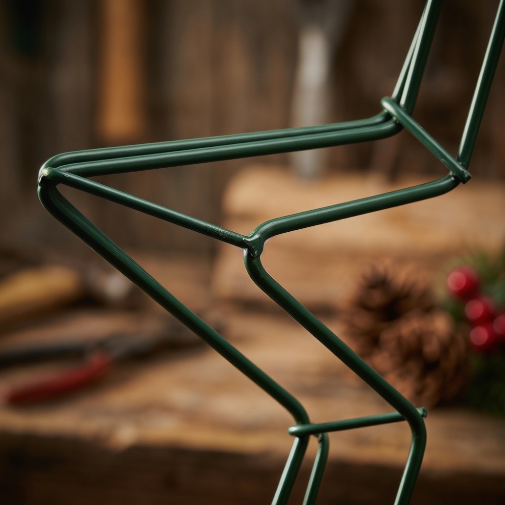 Wreath Form Wire - お祝い用の吊り下げ式メタルワイヤースターリースフレーム、11.8インチの星型メタルリース、グリーンの花飾りフープ、ホームパーティー用