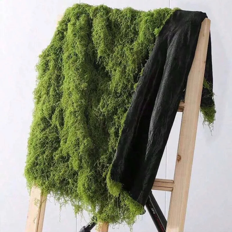 Preserved Moss Sheet - 人工苔、マイクロランドスケープ装飾用、芝生用苔、盆栽、鉢植え装飾、シルクのような人工糸状苔
