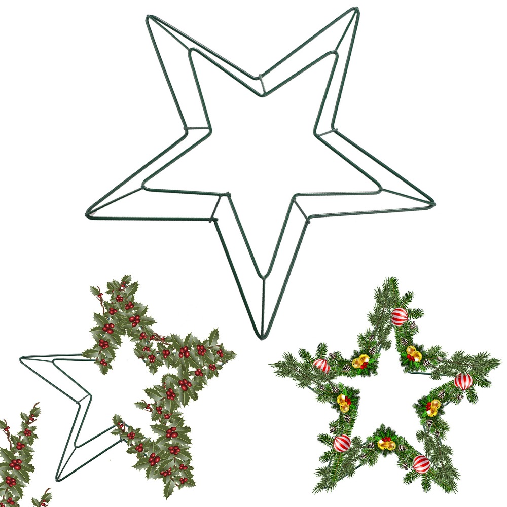 パーソナライズ可能なメタルワイヤースターリースフレーム 11 - Wreath Form Wire のレビューと価格