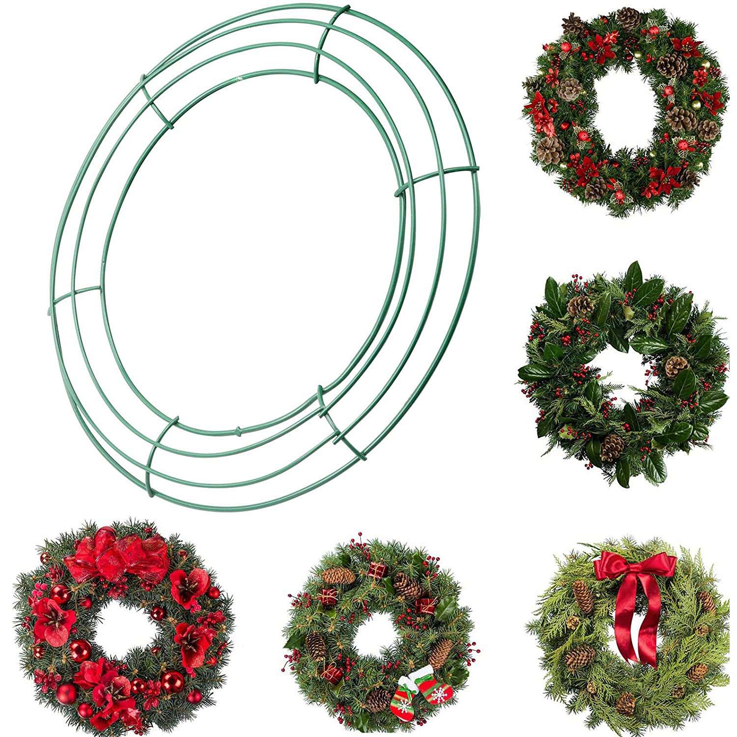 A25F-14インチワイヤーリースフレーム、金属製丸型リース - Wreath Form Wire のレビューと価格