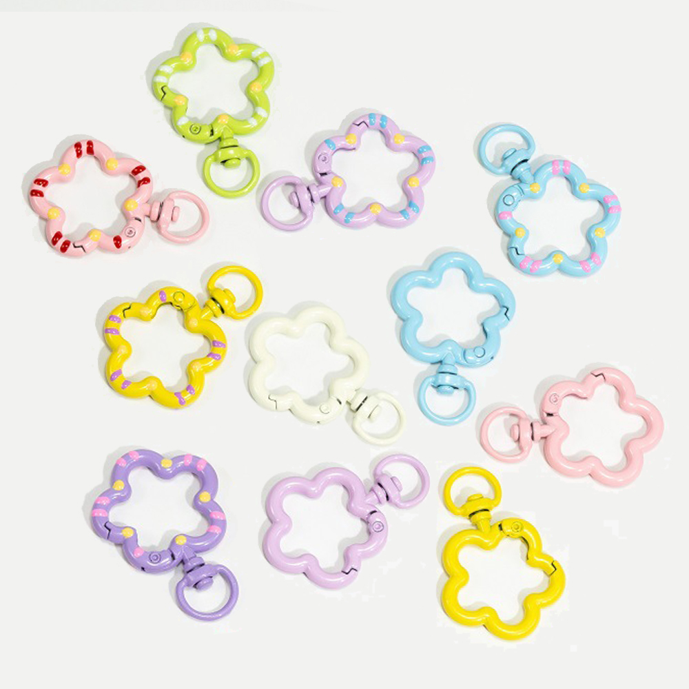 5 個の花スナップフックトリガークリップバックルキーホルダー - Flower Supplies のレビューと価格