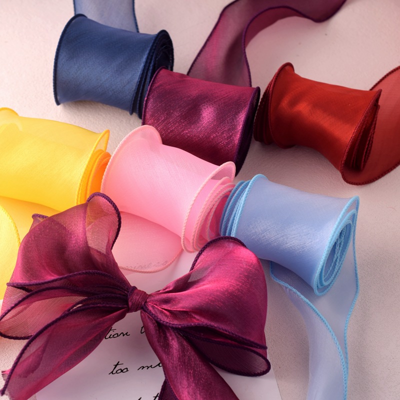 サテンのオーガンザリボン,色とりどりの生地のロール,手作りの - Ribbon Organza Roll のレビューと価格