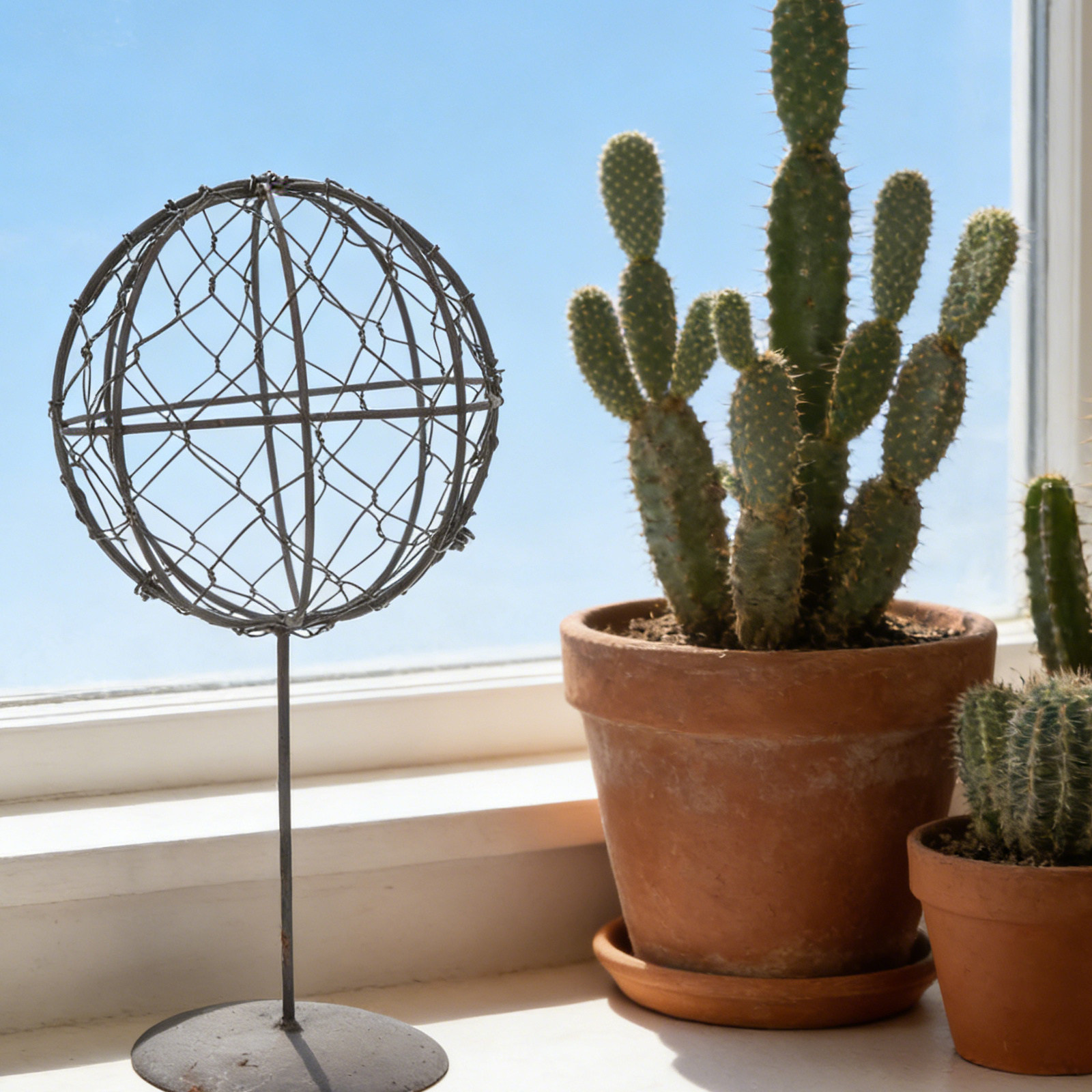 スタンド付き鉄製丸型ワイヤーボールトレリス、多肉植物プランタ - Wreath Form Wire のレビューと価格