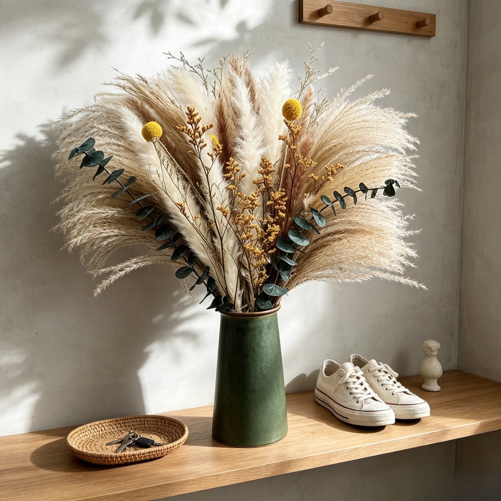 ドライフラワーブーケ、素朴な装飾用ドライフラワーバンチ、ホー - Dried Flower Bunch のレビューと価格
