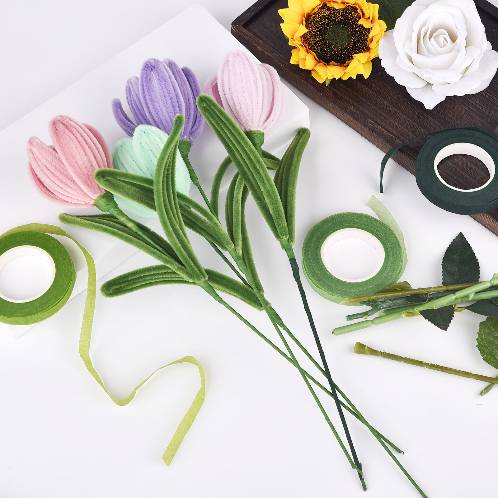 人工花用の茎テープ,花屋,ナイロン,カラフル,ボタンホール, - The Florist Supply のレビューと価格