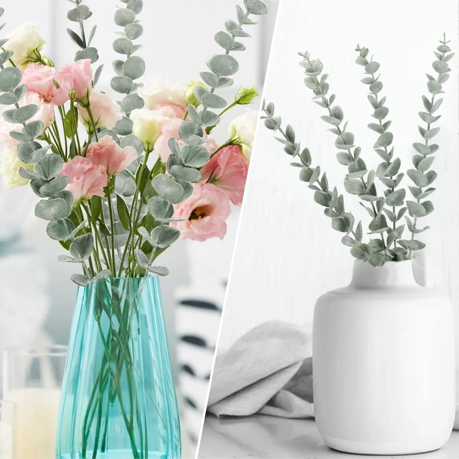 10 個 38 センチメートルユーカリの茎人工ユーカリの葉家 - Florist Supply Bulk のレビューと価格