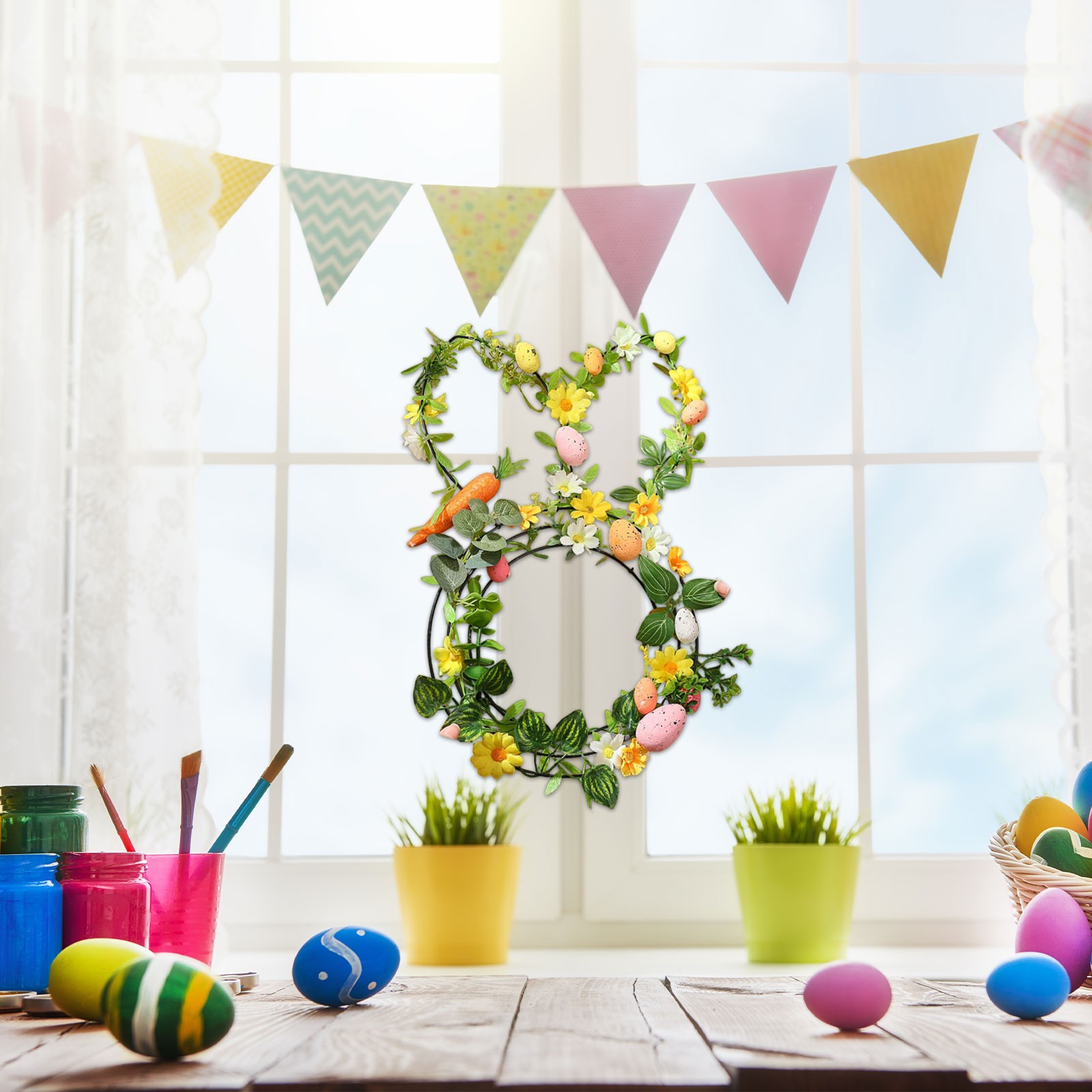 イースターバニー型ワイヤーリースフレーム、楕円形リースフォー - Wreath Form Wire のレビューと価格
