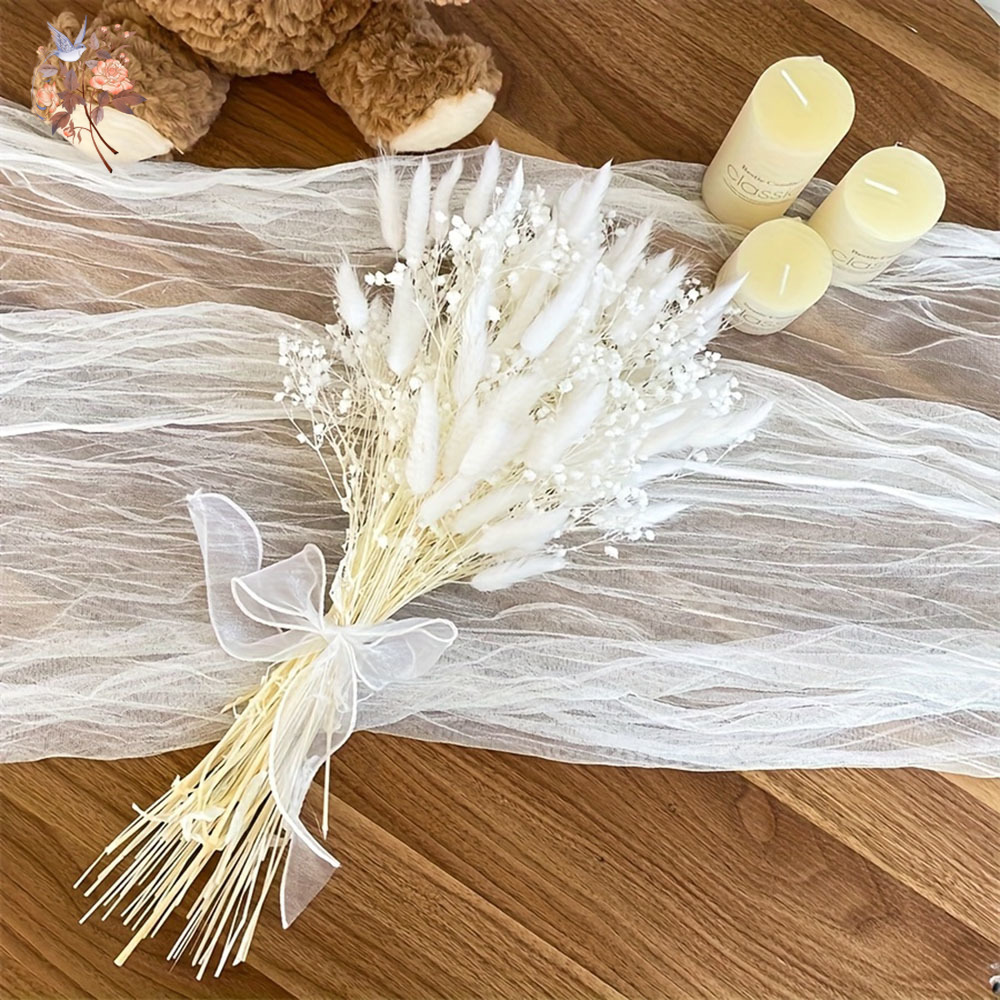 54 個ホワイトドライフラワーブライダルマリアージュブーケナ - Dried Flower Bunch のレビューと価格