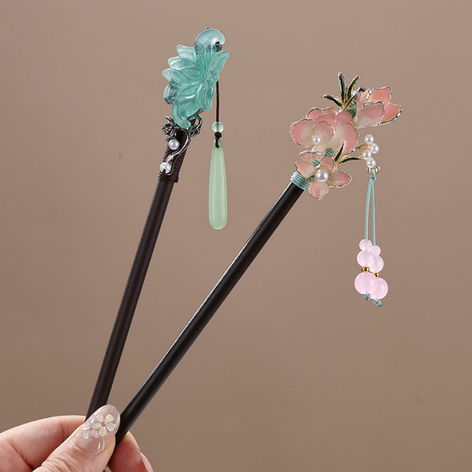 ヴィンテージフラワーヘアピン女性のためのエレガントな木製花ヘ - Florist Supplies のレビューと価格