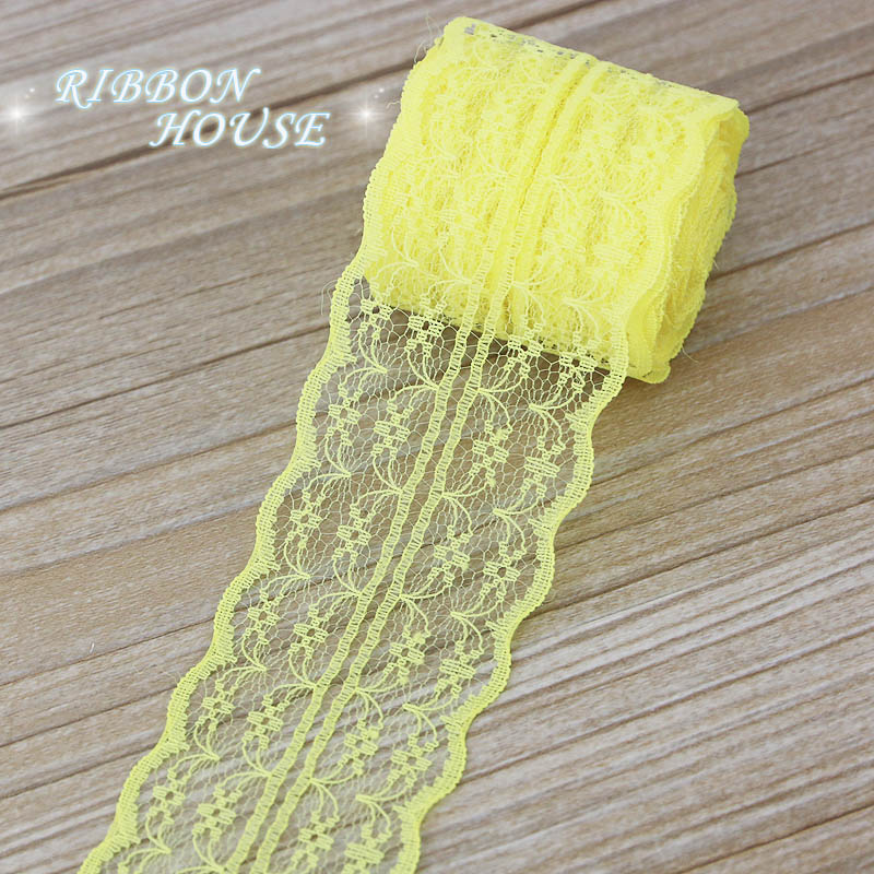 (5ヤード/ロール) 45mm ホワイトレース生地 ウェビン - Ribbon Organza Roll のレビューと価格