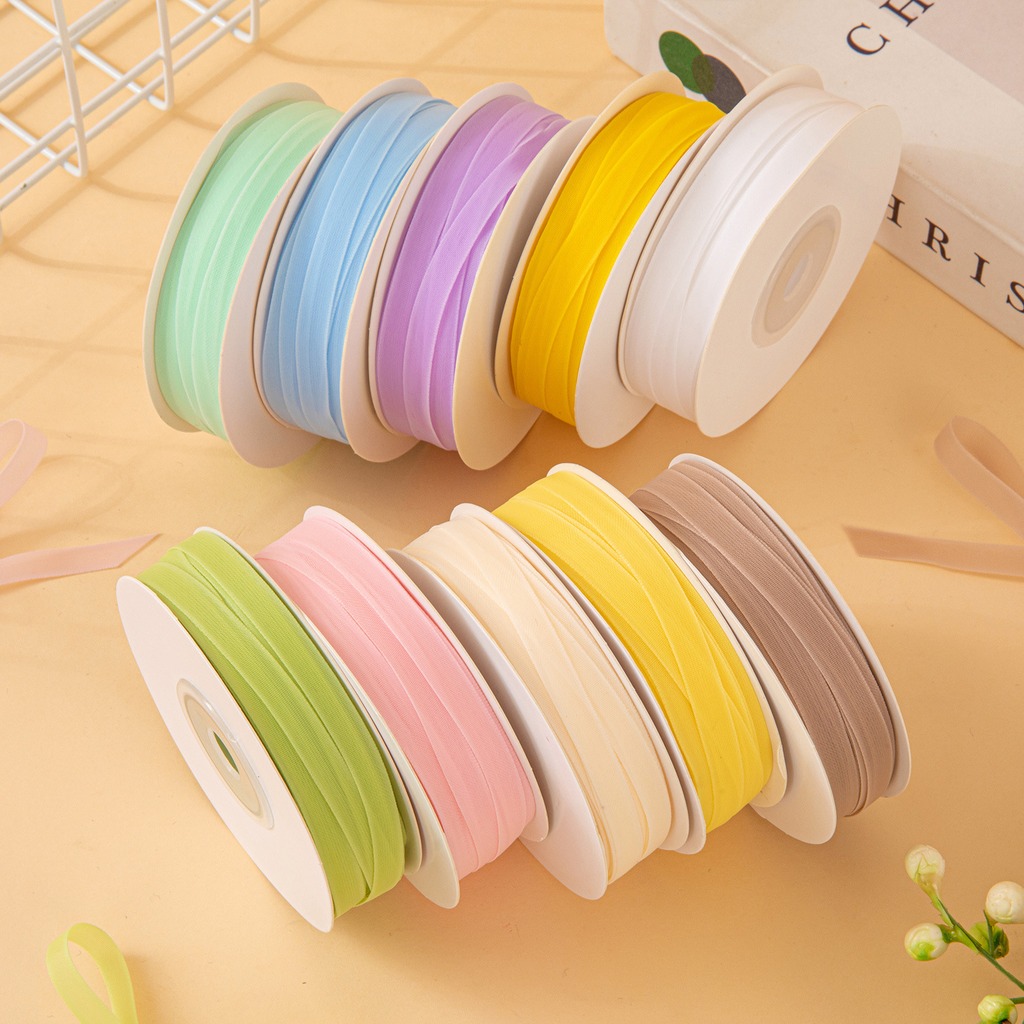 25ヤード/ロール 6mm 両面ミルクシアー オーガンザリボ - Ribbon Organza Roll のレビューと価格