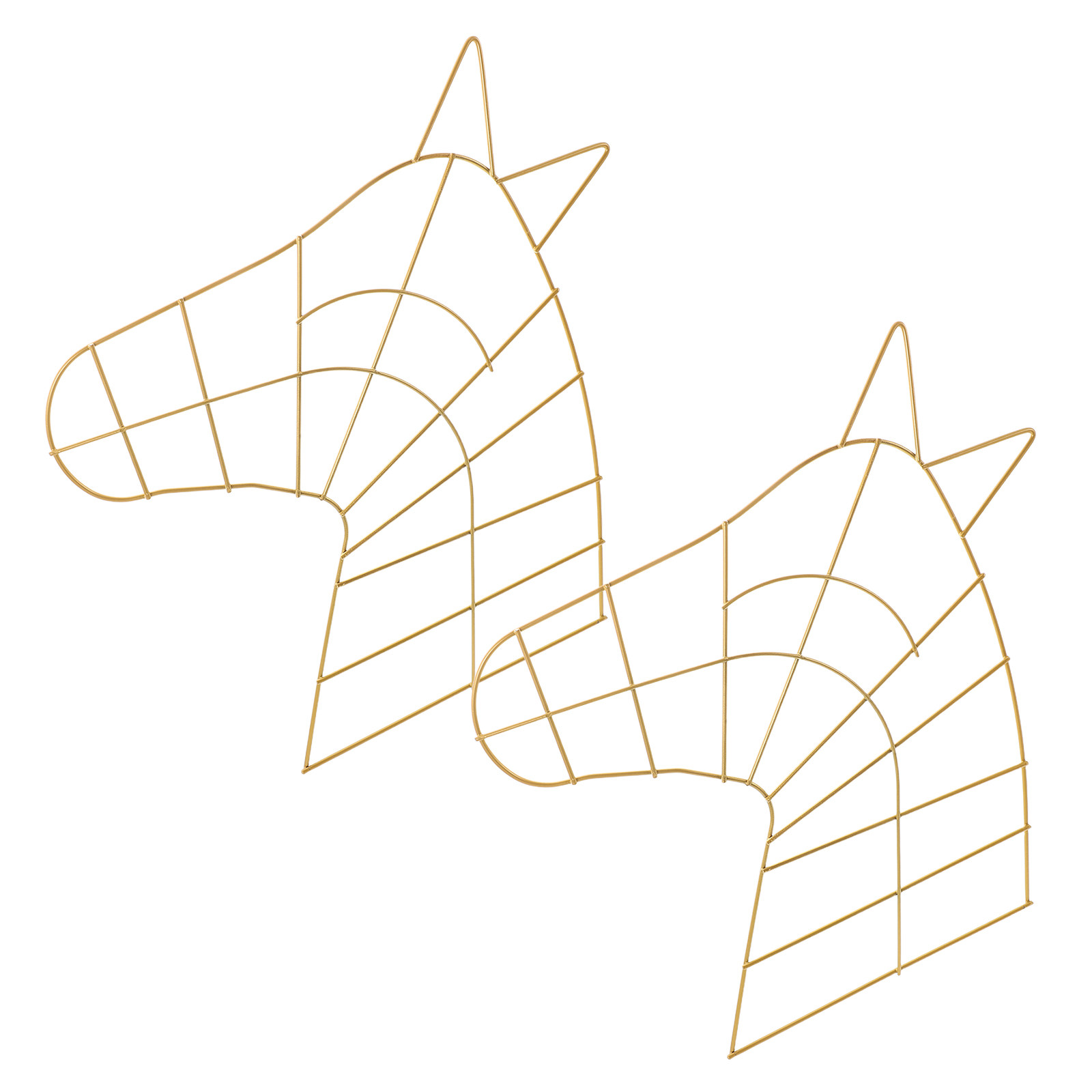 2個入りメタルリースフレーム、小さな馬の頭型、ゴールドワイヤ - Wreath Form Wire のレビューと価格