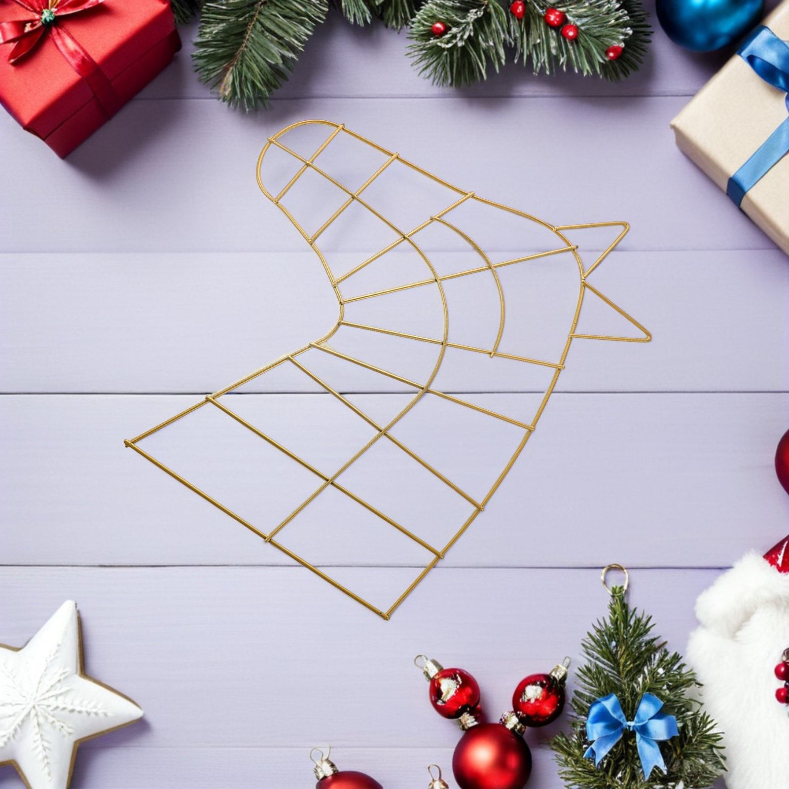 2個入りメタルリースフレーム、小さな馬の頭型、ゴールドワイヤ - Wreath Form Wire のレビューと価格