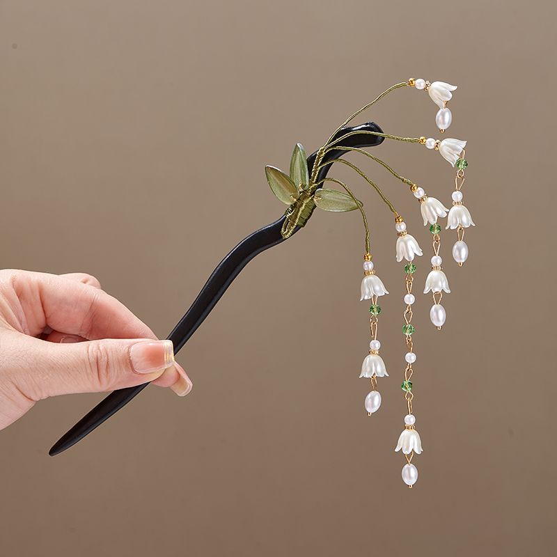 スズランの花の葉模造パールロングフリンジアクリルヘアスティッ - Florist Supplies のレビューと価格