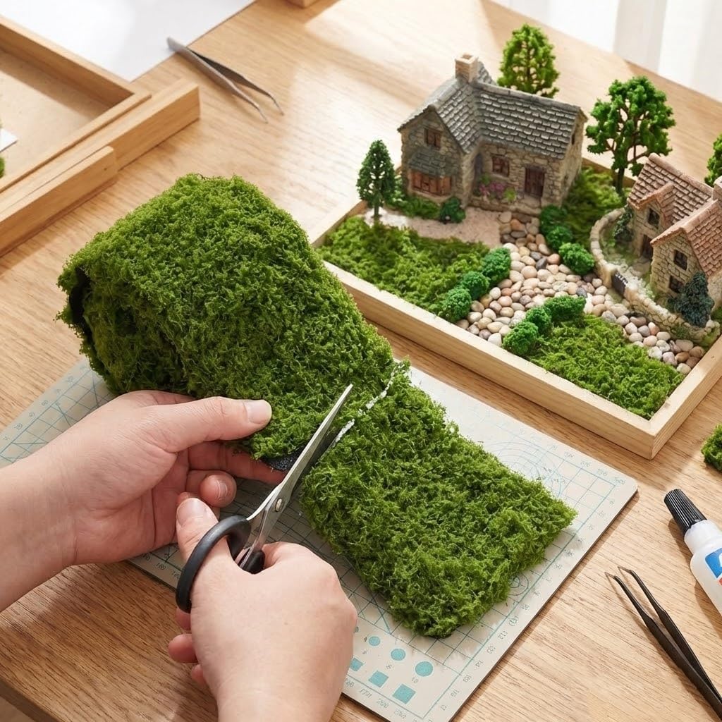 人工モスのテーブルランナー、ダークグリーンのフェイクモスのマ - Preserved Moss Sheet のレビューと価格