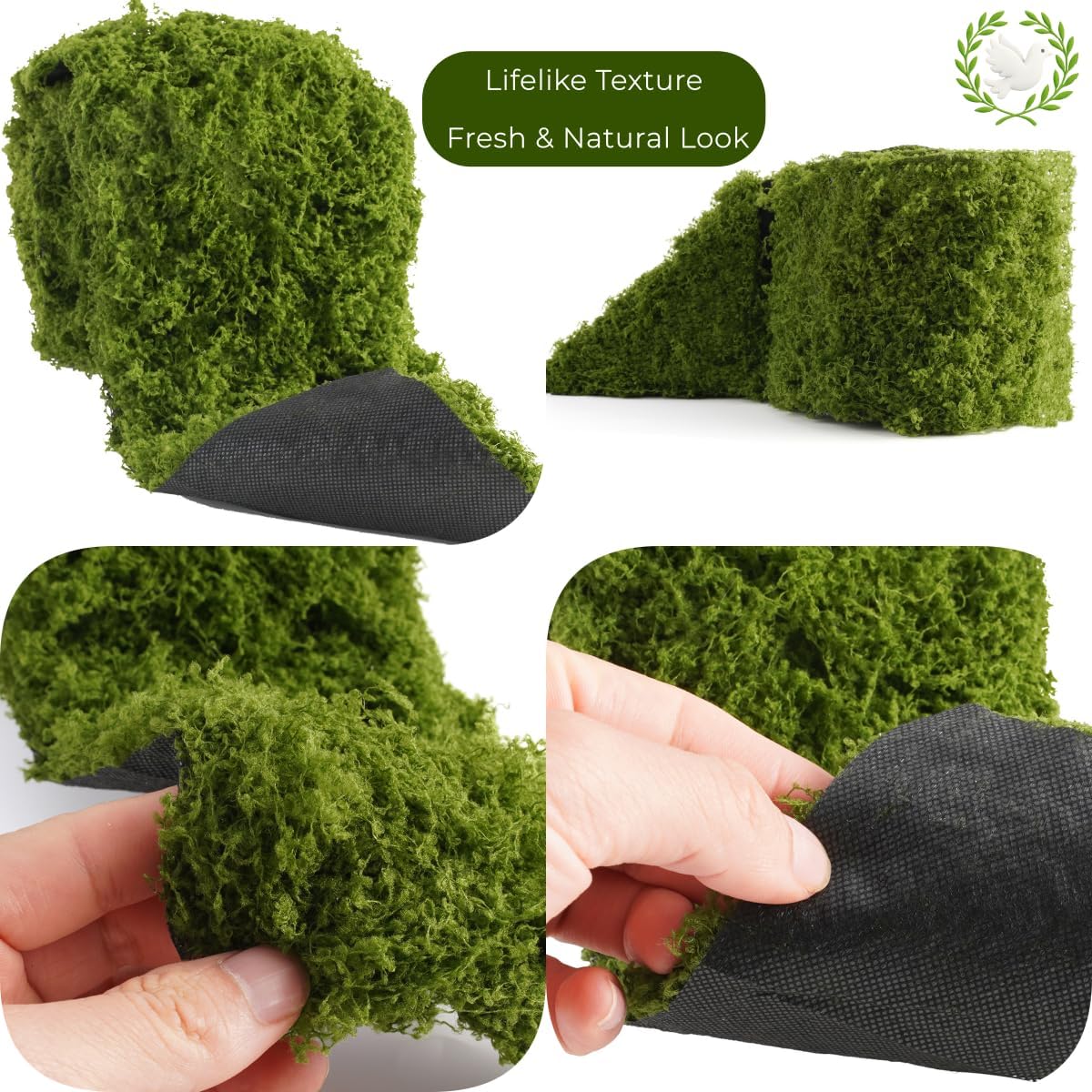 人工モスのテーブルランナー、ダークグリーンのフェイクモスのマ - Preserved Moss Sheet のレビューと価格