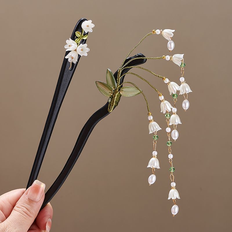 スズラン1 ヘアスティック レトロ木製フラワータッセルヘアピ - Florist Supplies のレビューと価格