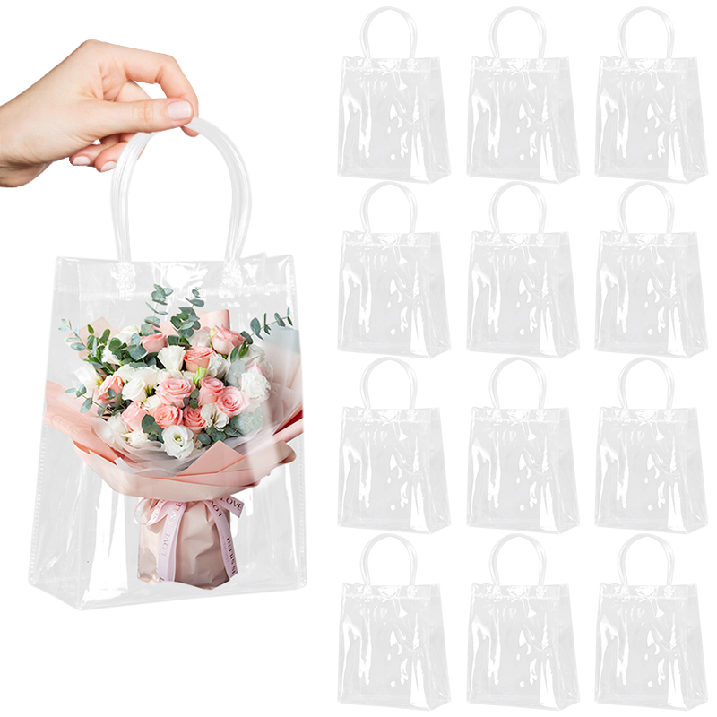 ハンドル付きの透明なPVCギフトバッグ,キャンディー包装,誕 - Cellophane Wrap Clear のレビューと価格