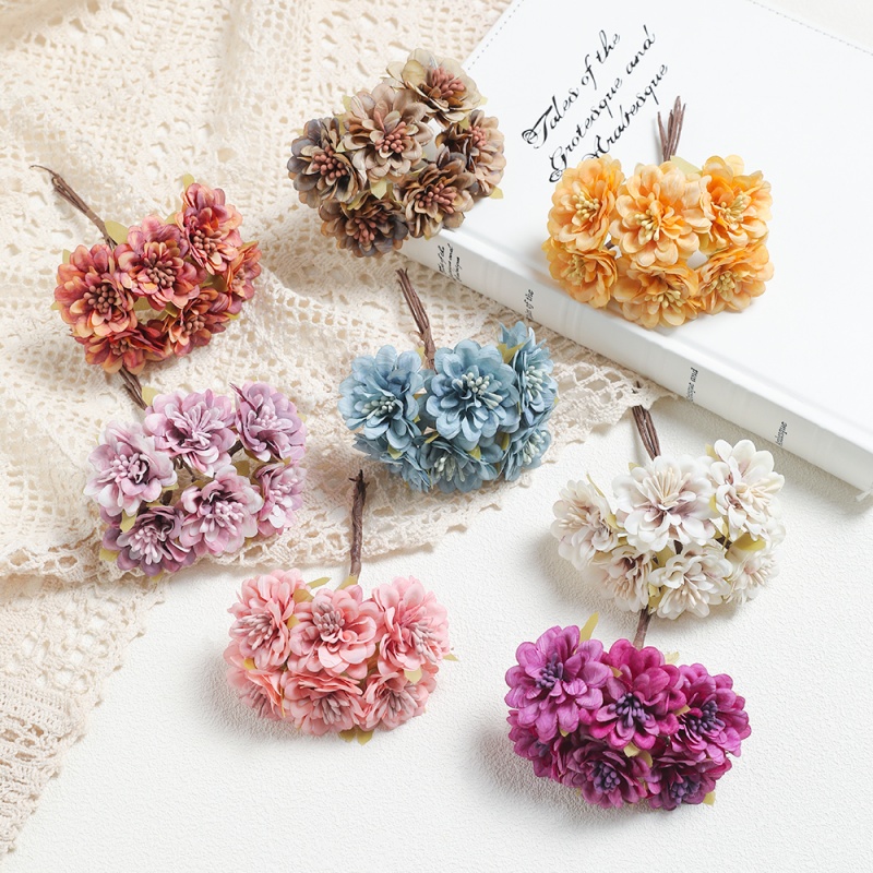 11 センチメートルフェイクシルクデイジー人工花束バラの花の - Baby Breath Dried のレビューと価格