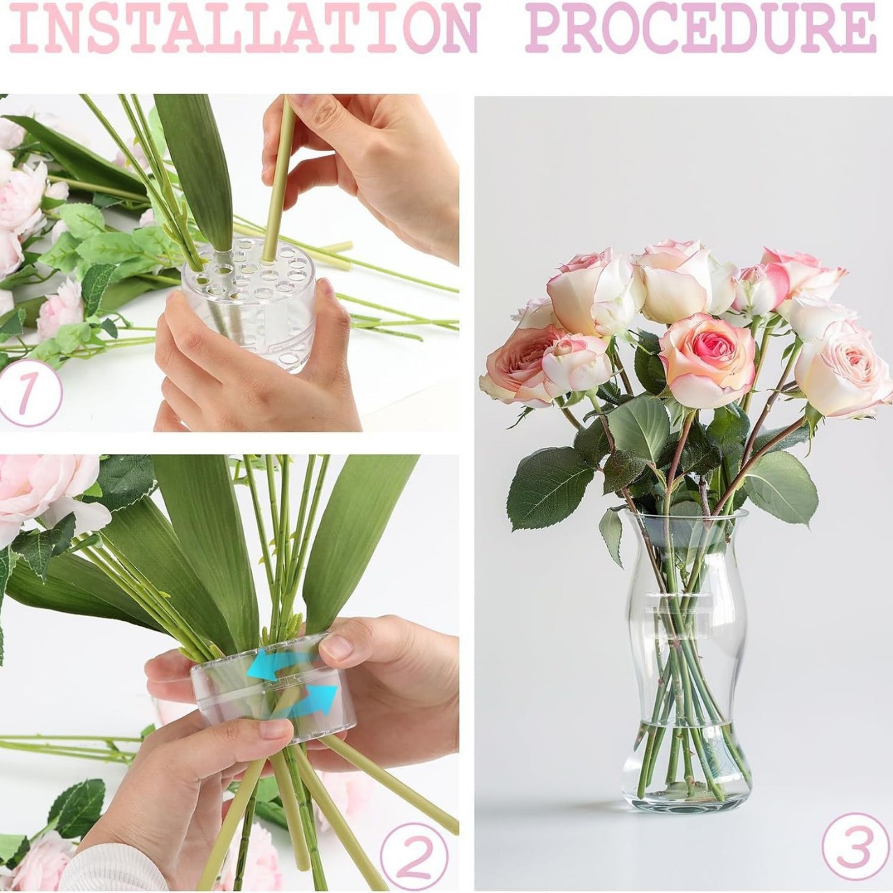 スパイラル型の生花用茎ホルダー、花瓶用スパイラル茎ホルダー、 - Florist Supply Bulk のレビューと価格