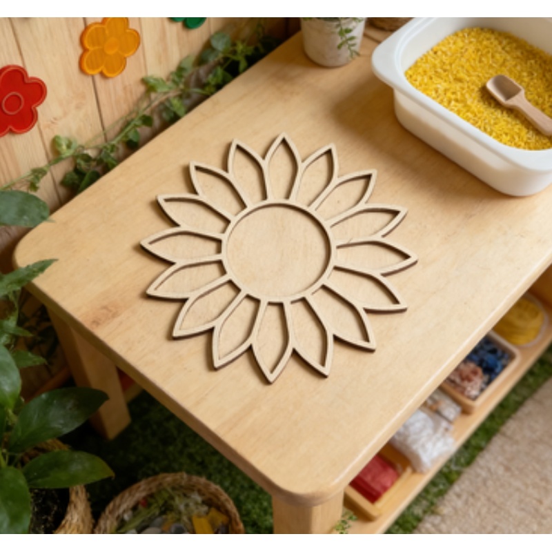 ひまわり木製モザイクトレイ、30センチ未完成の花柄木製フレー - Flower Supplies のレビューと価格