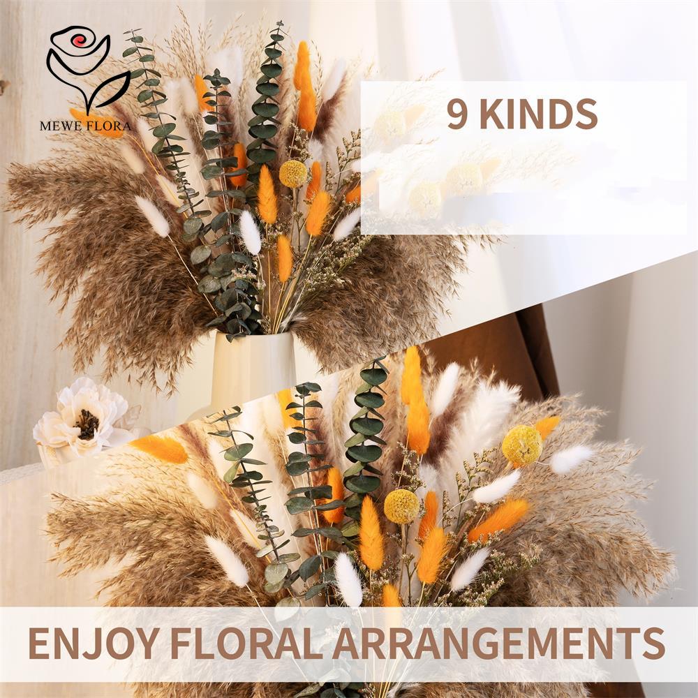 65 個オレンジススキの花束秋のドライフラワー束自由奔放に生 - Dried Flower Bunch のレビューと価格