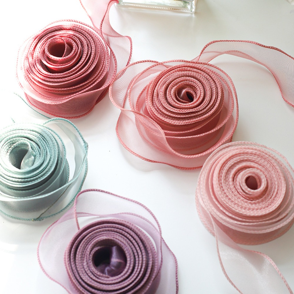 40mm幅、10ヤード巻きのサテンリボン、フラワーブーケラッ - Ribbon Organza Roll のレビューと価格