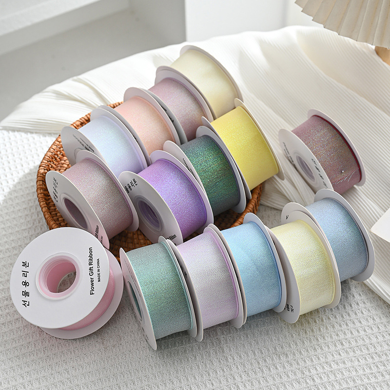 カラフルなオーガンザリボン,日曜大工のギフトボックス,包装材 - Ribbon Organza Roll のレビューと価格