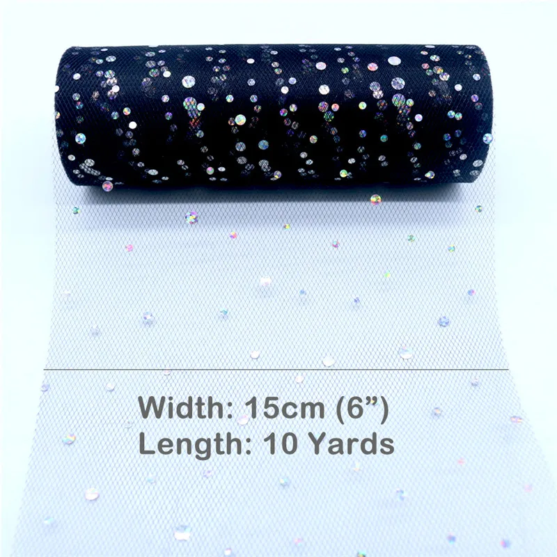 セレモニー用スパンコールチュールロール,15cm x 9.1 - Ribbon Organza Roll のレビューと価格