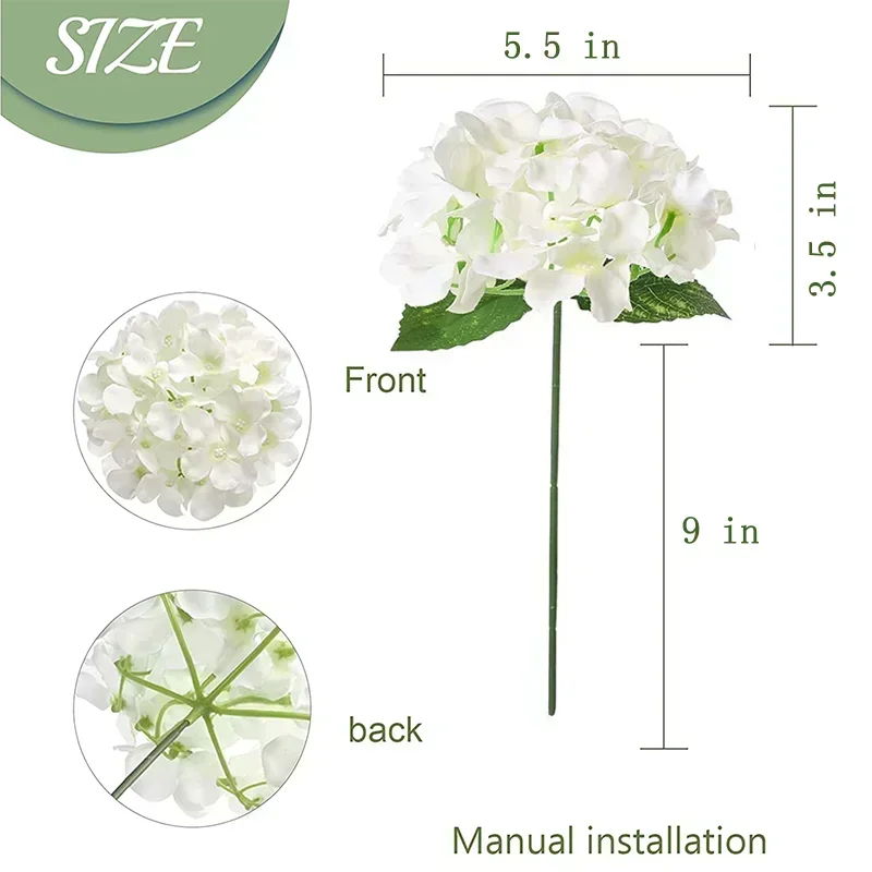 50 個アジサイ造花取り外し可能な茎シルクアジサイヘッド花結 - Florist Supply Bulk のレビューと価格