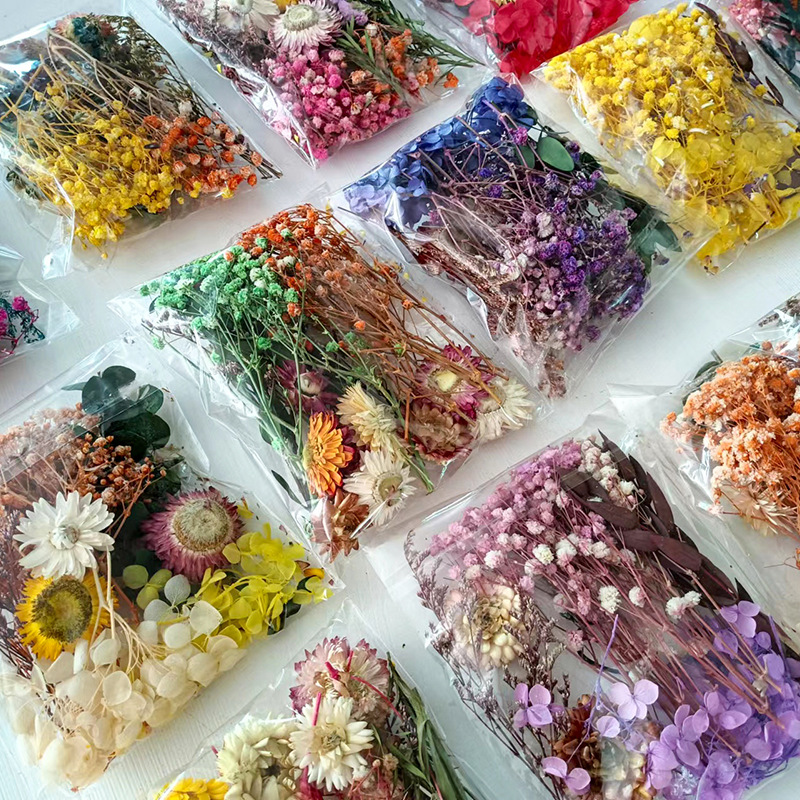 1パック多種多様なドライフラワーセットDIYクラフトホームウ - Dried Flower Bunch のレビューと価格