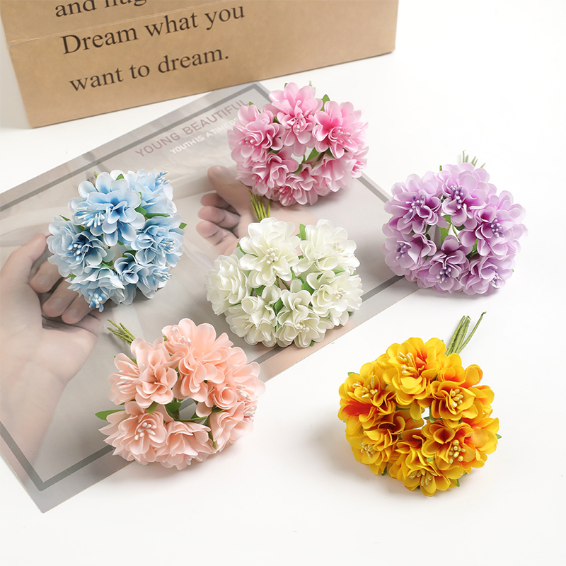 6 個のシルク造花ブーケ 11 センチメートル造花家の装飾用 - Baby Breath Dried のレビューと価格