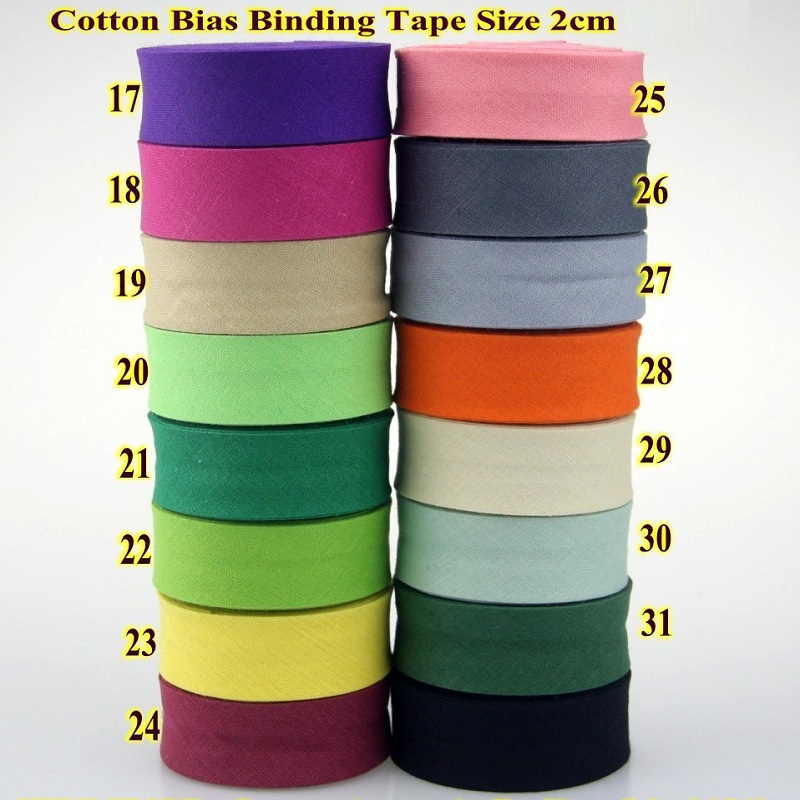 22m/ロール 100%コットンバイアステープ、幅20mm  - Ribbon Organza Roll のレビューと価格