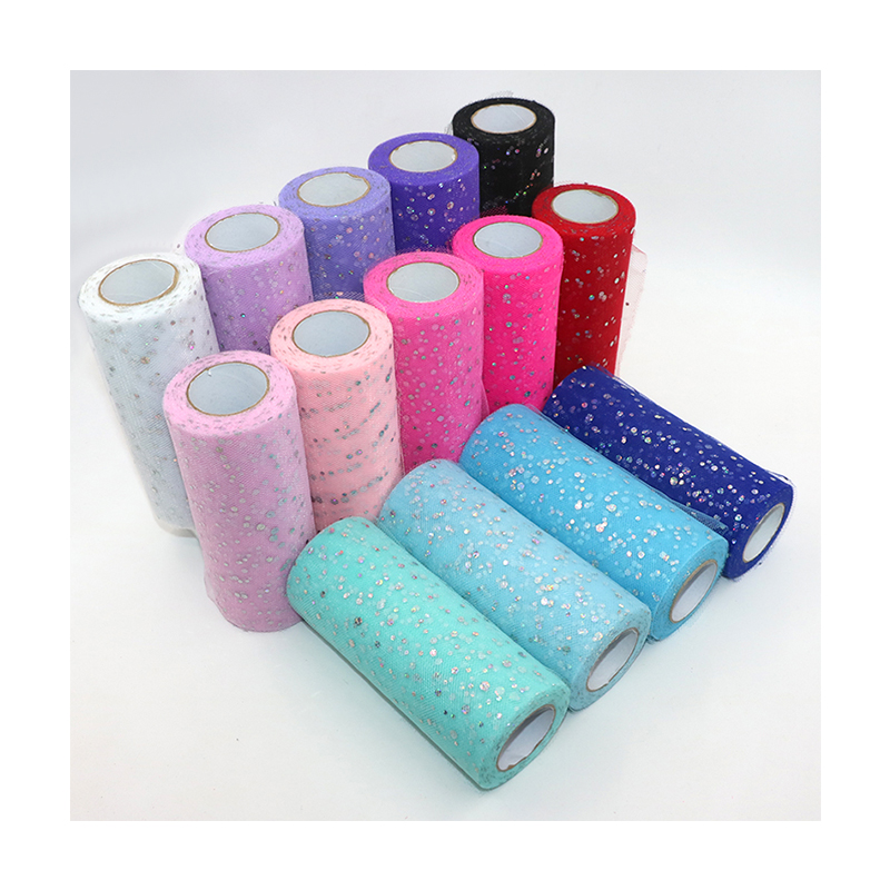 グリッタースパンコールチュールロール 10 ヤード 15 セ - Ribbon Organza Roll のレビューと価格